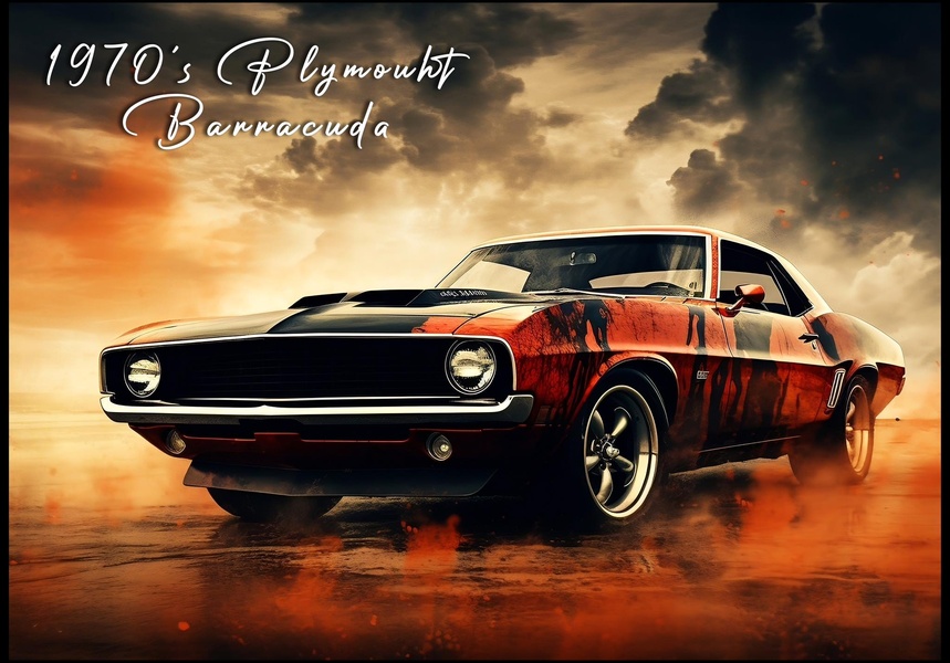 muscle car, classic car, vintage car, sports car, coupe, brand awareness, editorial, bold, energetic, orange, black, neutral